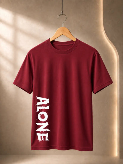 Soft Feel Premium T-Shirt | Alone | Maroon
