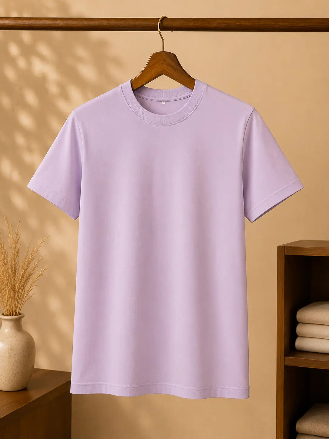 Classic Plain Round Neck T-Shirt | Peach