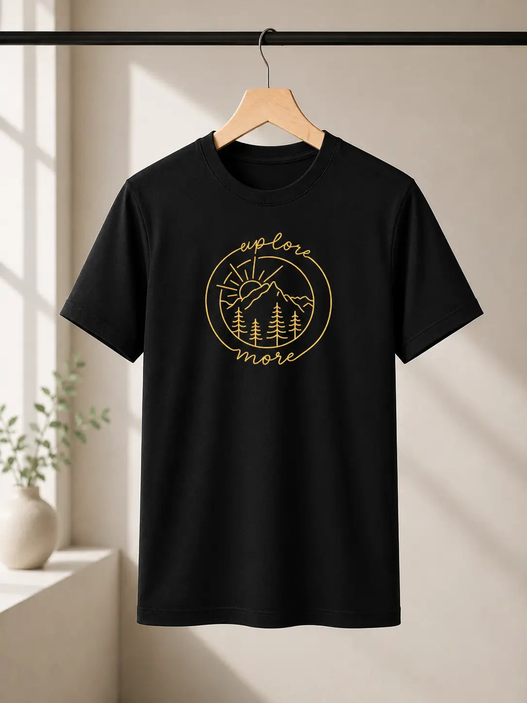 Soft Feel Premium T-Shirt | Explore More | Black