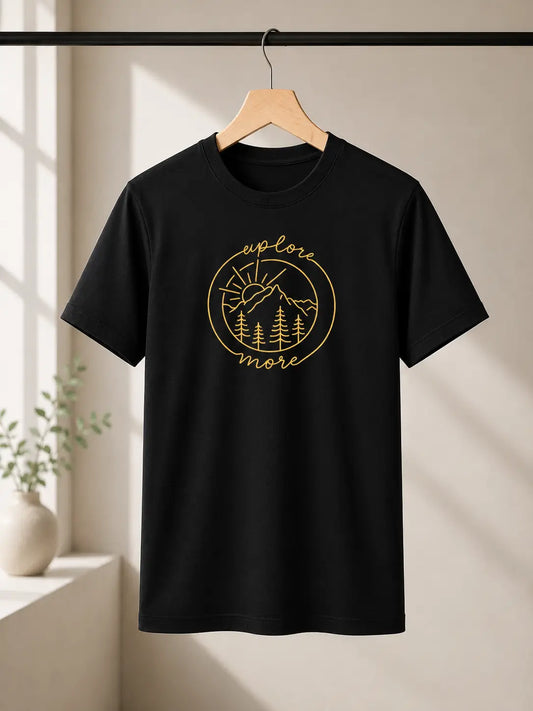 Soft Feel Premium T-Shirt | Explore More | Black