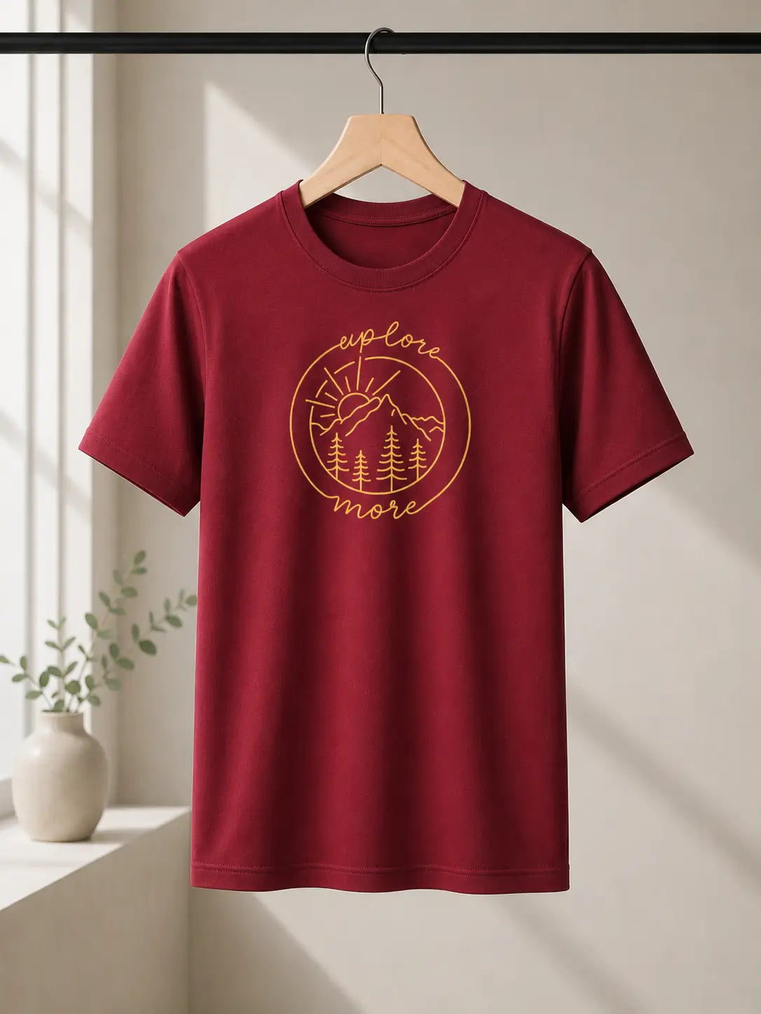Soft Feel Premium T-Shirt | Explore More | Maroon