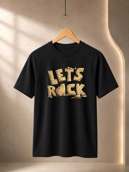 Soft Feel Premium T-Shirt | Let's Rock | Black