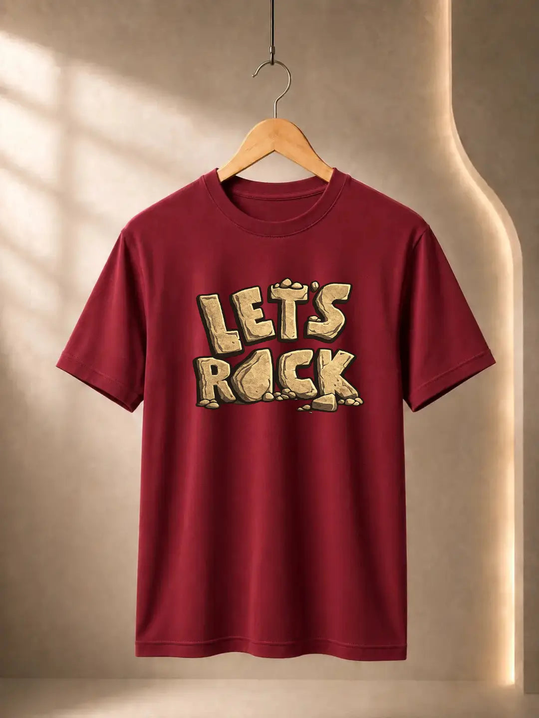Soft Feel Premium T-Shirt | Let's Rock | Maroon