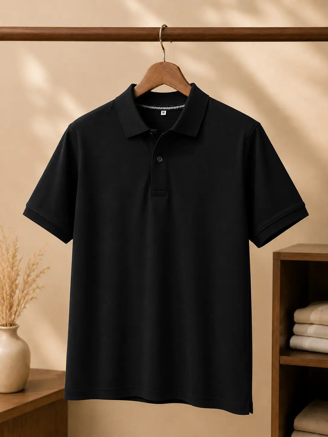 Classic Plain Polo T-Shirt | Black